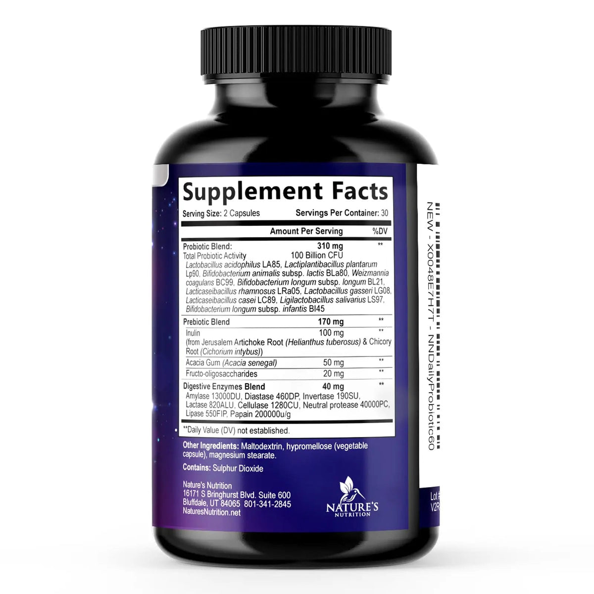 Probiotics 100 Billion CFU Per Serving - 10 Probiotic Strains & Prebiotics - Digestive Gut Health, Immune Support & Occasional Constipation, Gas & Bloating - Daily Supplement For Adults - 60 Capsules Nature's NutritionBuy Supplements Australia