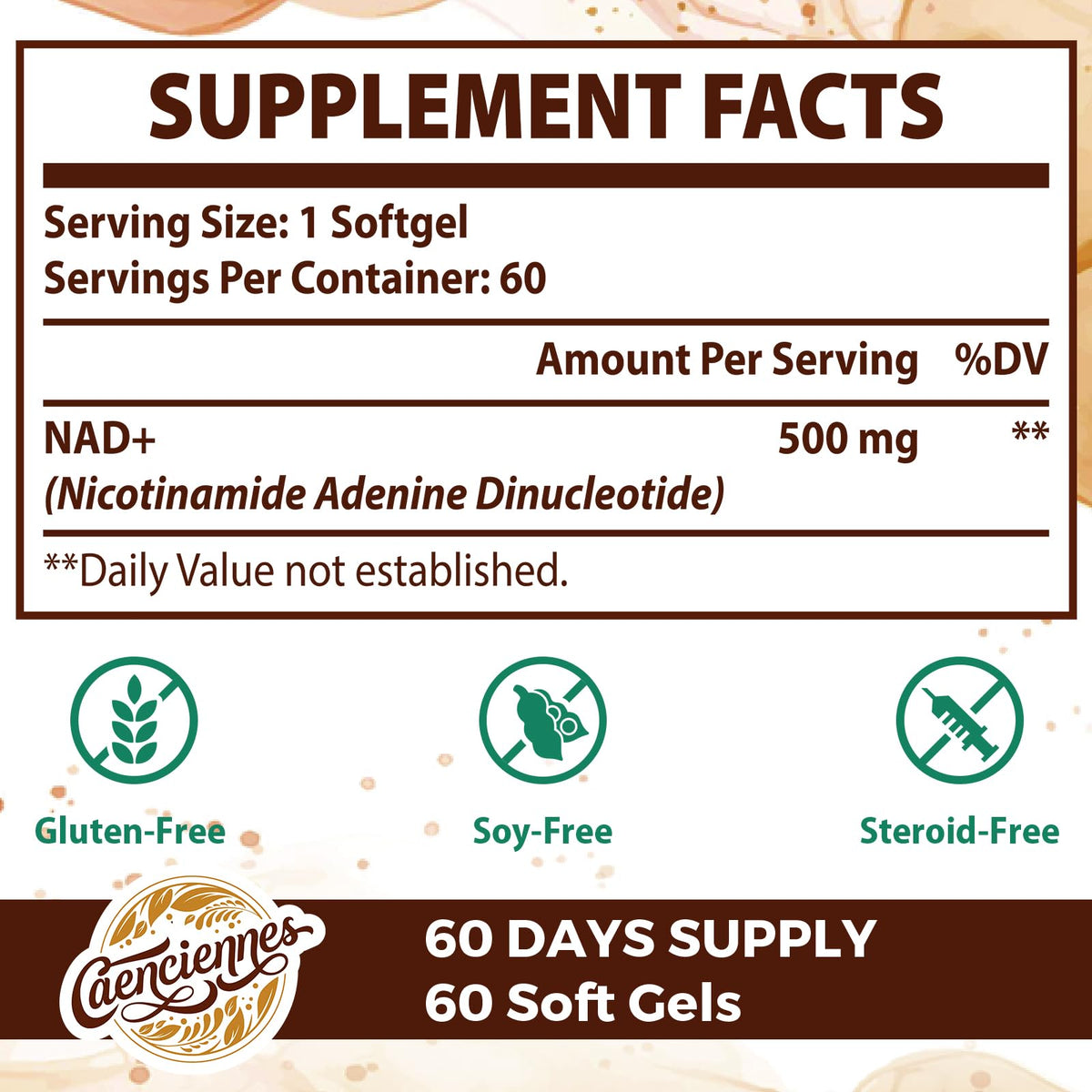 Liposomal NAD+ 500 MG Supplement, True NAD Plus Supplement, Superior Absorption, Boost NAD+ More Efficient Than Nicotinamide Riboside for Cellular Energy, Healthy Aging, 120 Serving CaenciennesBuy Supplements Australia