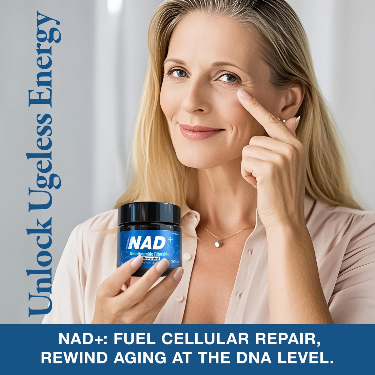 TOPCAPAK NAD+ Supplement - NAD Nicotinamide Riboside Resveratrol, Liposomal NAD+ Supplement 1000mg for for Women & Men - Healthy Aging, Brain and Cellular Energy, Non-GMO, 80 Capsules TOPCAPAKBuy Supplements Australia