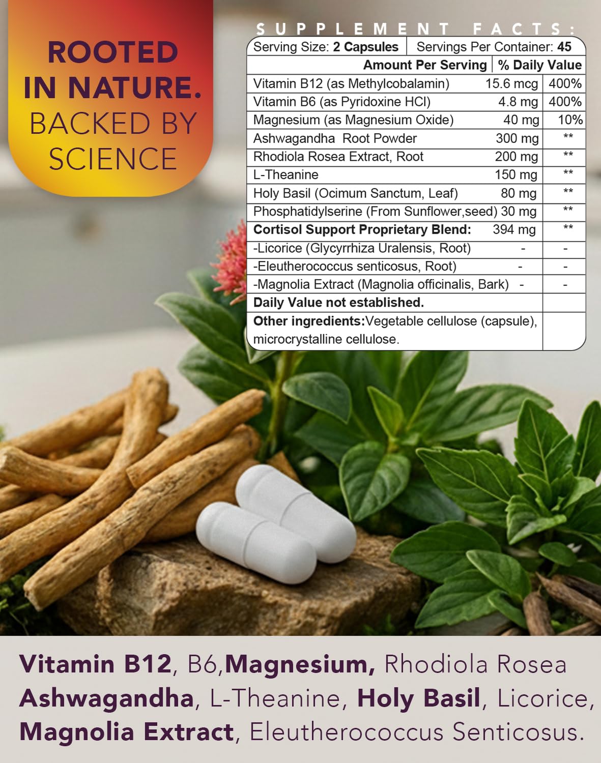 Cortisol Manager – Adrenal Support Supplement for Women & Men – Natural Stress Relief, Calm & Sleep Support – Cortisol Reducer with Ashwagandha, Magnesium, L-Theanine & Rhodiola – 90 Vegan Capsules ONE 365Buy Supplements Australia