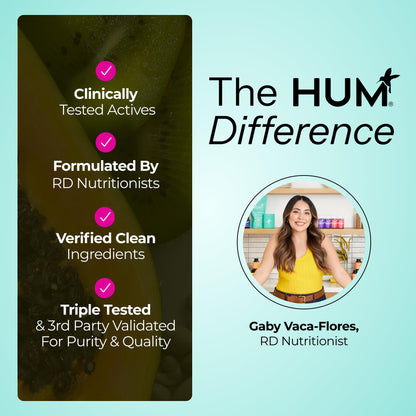 HUM Skin Squad Probiotics for Women and Men, Skin Care Supplement for Clear Complexion & Gut Health Support, Microbiome Prebiotic & Probiotic Supplement for Breakouts, Digestive Health, 60 Capsules HUMBuy Supplements Australia