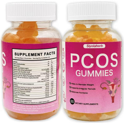 PCOS Vitamins Gummies for Women Hormone Balance & PCOS Relief & Fertility Support, 60 Ovarian Support Vitamins with Inositol for Healthy Menstrual Cycle, Inositol Gummies for Hirsutism and Acne SiyolaherbBuy Supplements Australia