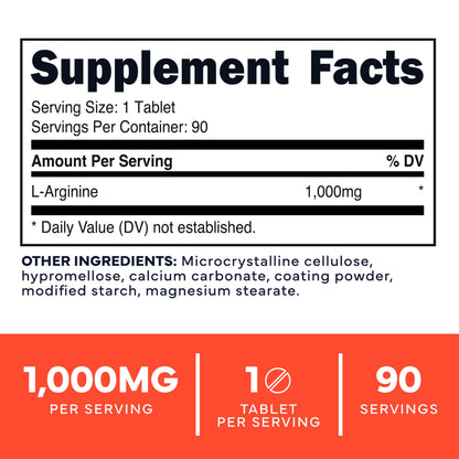 Type Zero L-Arginine 90 Tablets 1,000 mg per Serving - Non-GMO Type ZeroBuy Supplements Australia
