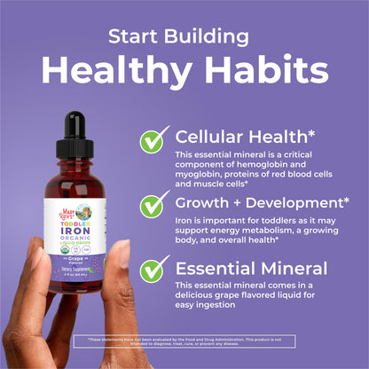 MaryRuth's Iron Supplement for Toddlers | Liquid Iron Supplement for Children Ages 1-3 | Iron Supplement for Iron Deficiency | Ferrochel | Sugar Free | Vegan | Non-GMO | Gluten Free | 2 Fl Oz MARYRUTH'SBuy Supplements Australia