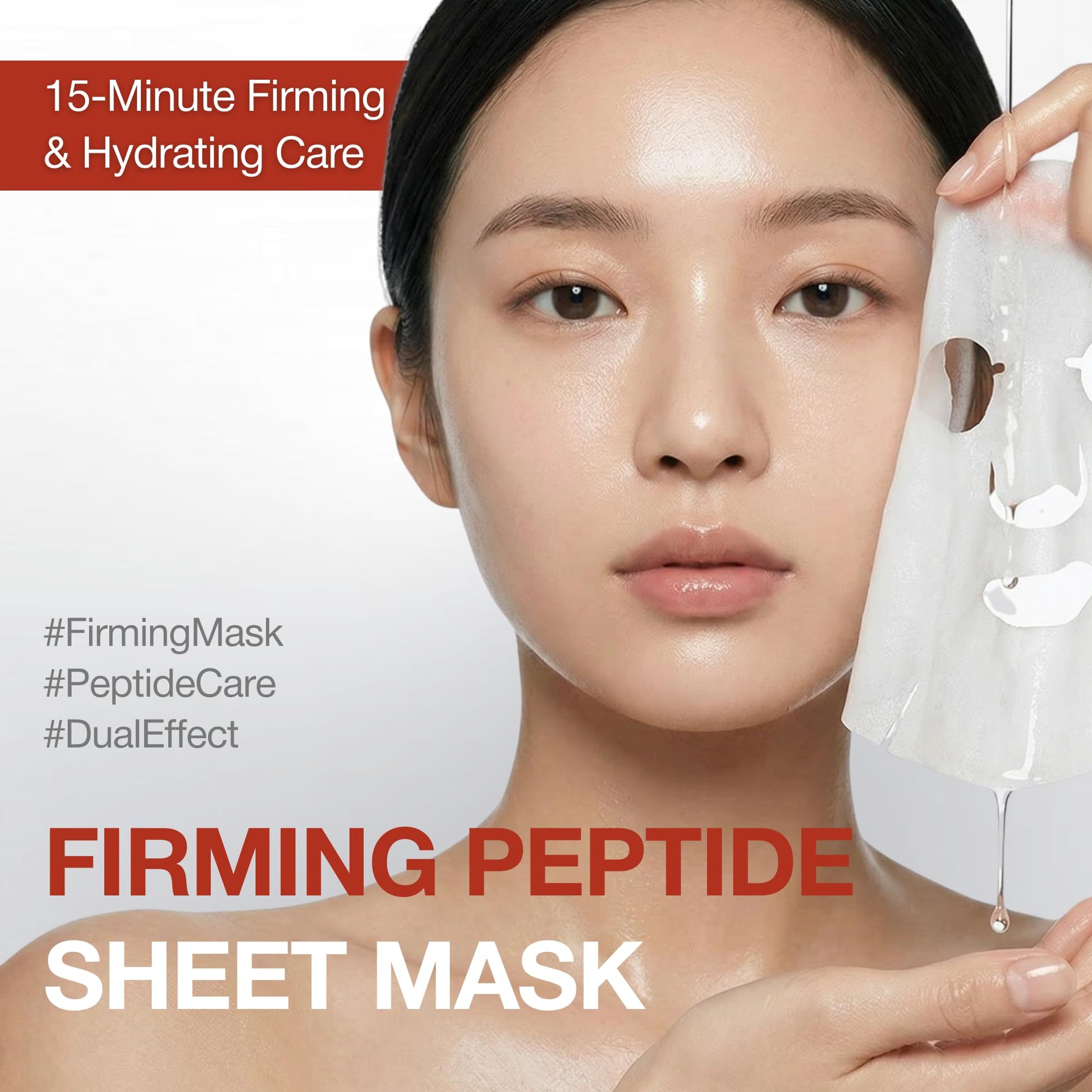 Dr.BRID C Dual Effect Face Mask - Firming & Hydrating Peptide Sheet Mask with Plant Stem Cells, 15-Minute Deep Moisture & Elasticity Boost for Dehydrated Skin, 5 Sheets X 0.95 fl.oz. Dr.BRID C buy supplements Au