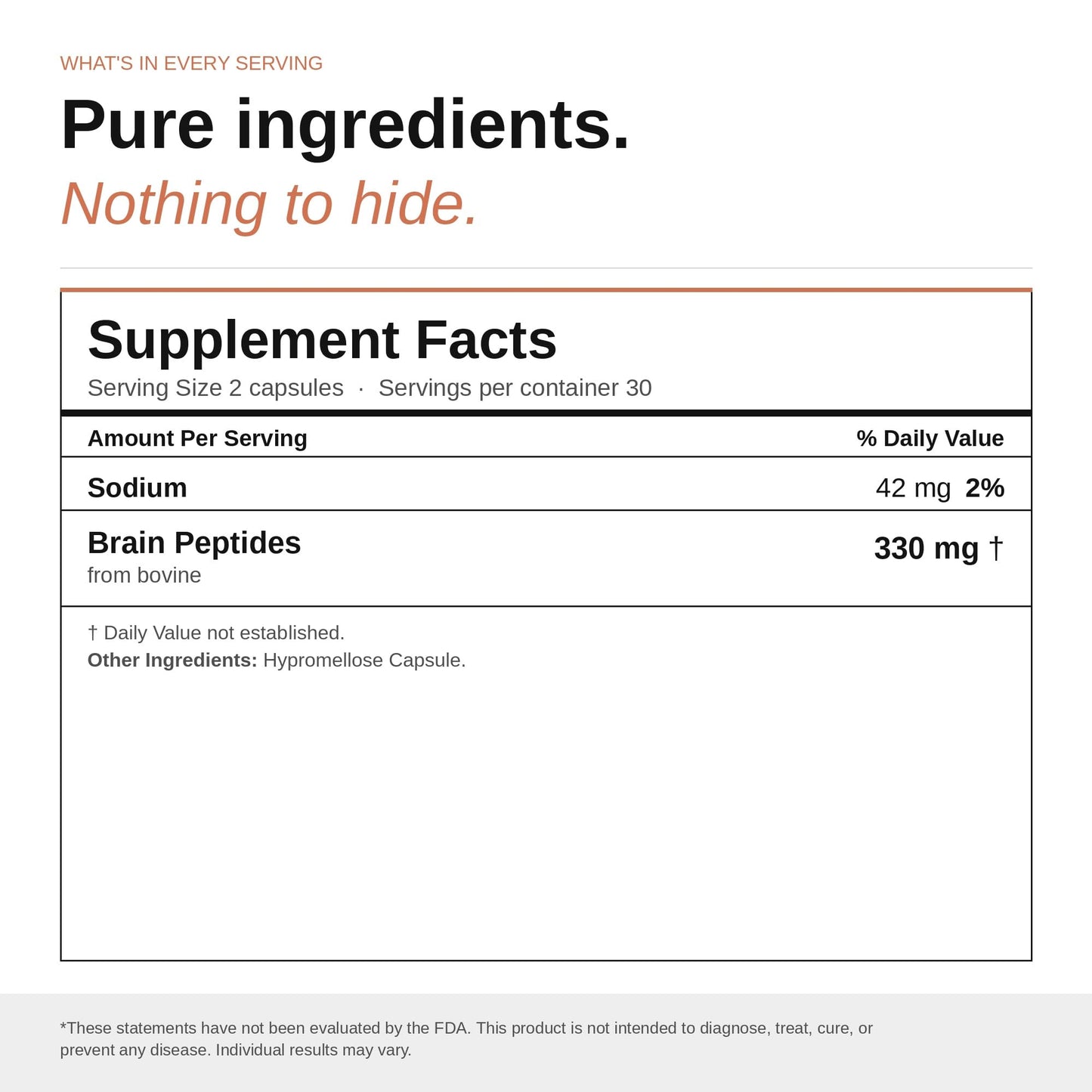Nootropic Brain Supplement – Grass-Fed Bovine Brain Peptides for Focus, Memory & Mental Clarity – Ancestral Cognitive Support – Argentine Pasture-Raised, Non-GMO – 60 Capsules VILLAR BIOTECH buy supplements Au
