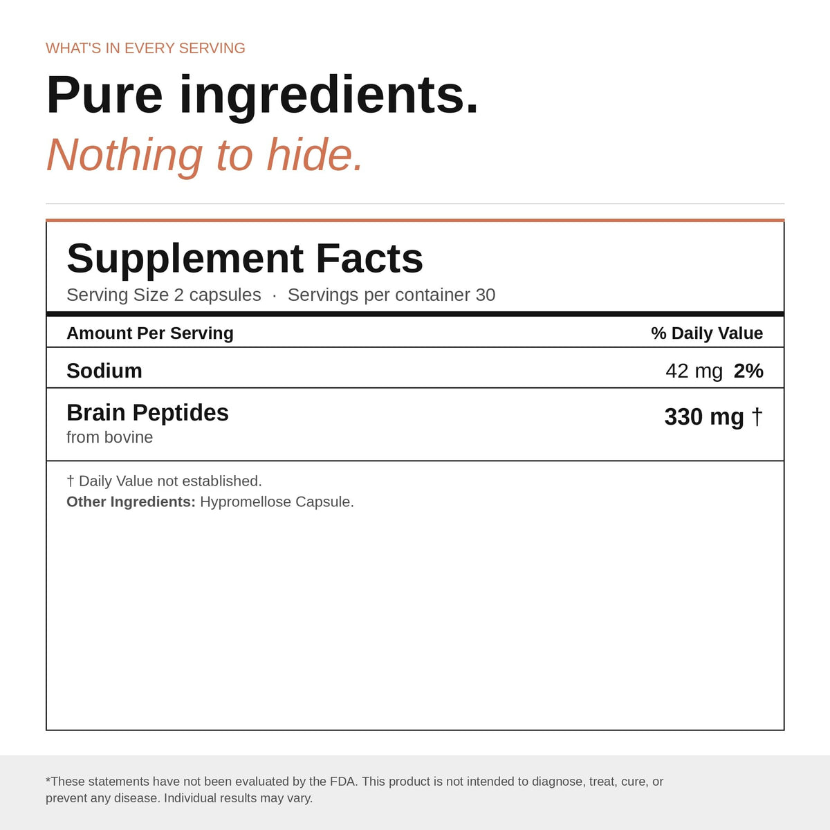 Nootropic Brain Supplement – Grass-Fed Bovine Brain Peptides for Focus, Memory & Mental Clarity – Ancestral Cognitive Support – Argentine Pasture-Raised, Non-GMO – 60 Capsules VILLAR BIOTECH buy supplements Au