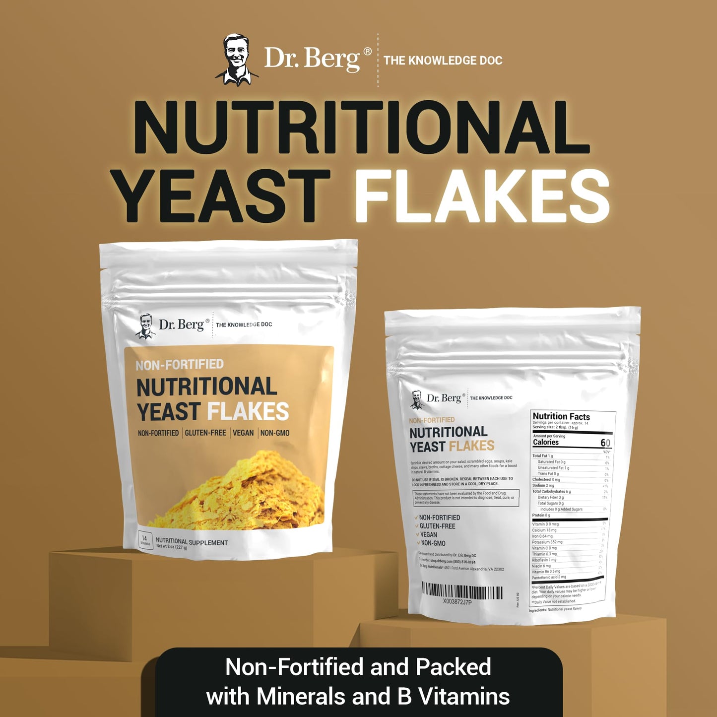 Dr. Berg Premium Nutritional Yeast Flakes - Delicious Non-Fortified Nutritional Yeast Dr. Berg NutritionalsBuy Supplements Australia