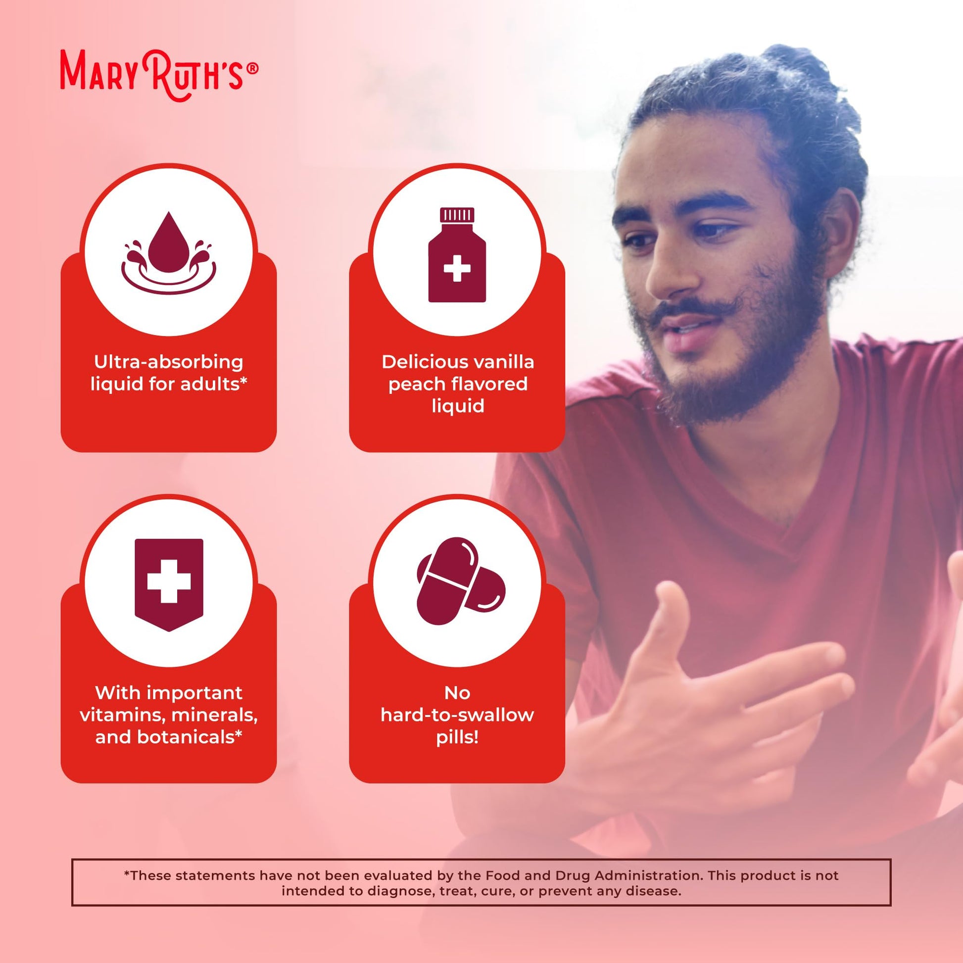 MaryRuth Organics Multivitamin for men | Sugar Free mens Multivitamin | Liquid Vitamins for men | Immune Support Supplement | Cognitive Health & Overall Wellness | Vegan | Non-GMO | 15.22 Fl Oz MARYRUTH'SBuy Supplements Australia