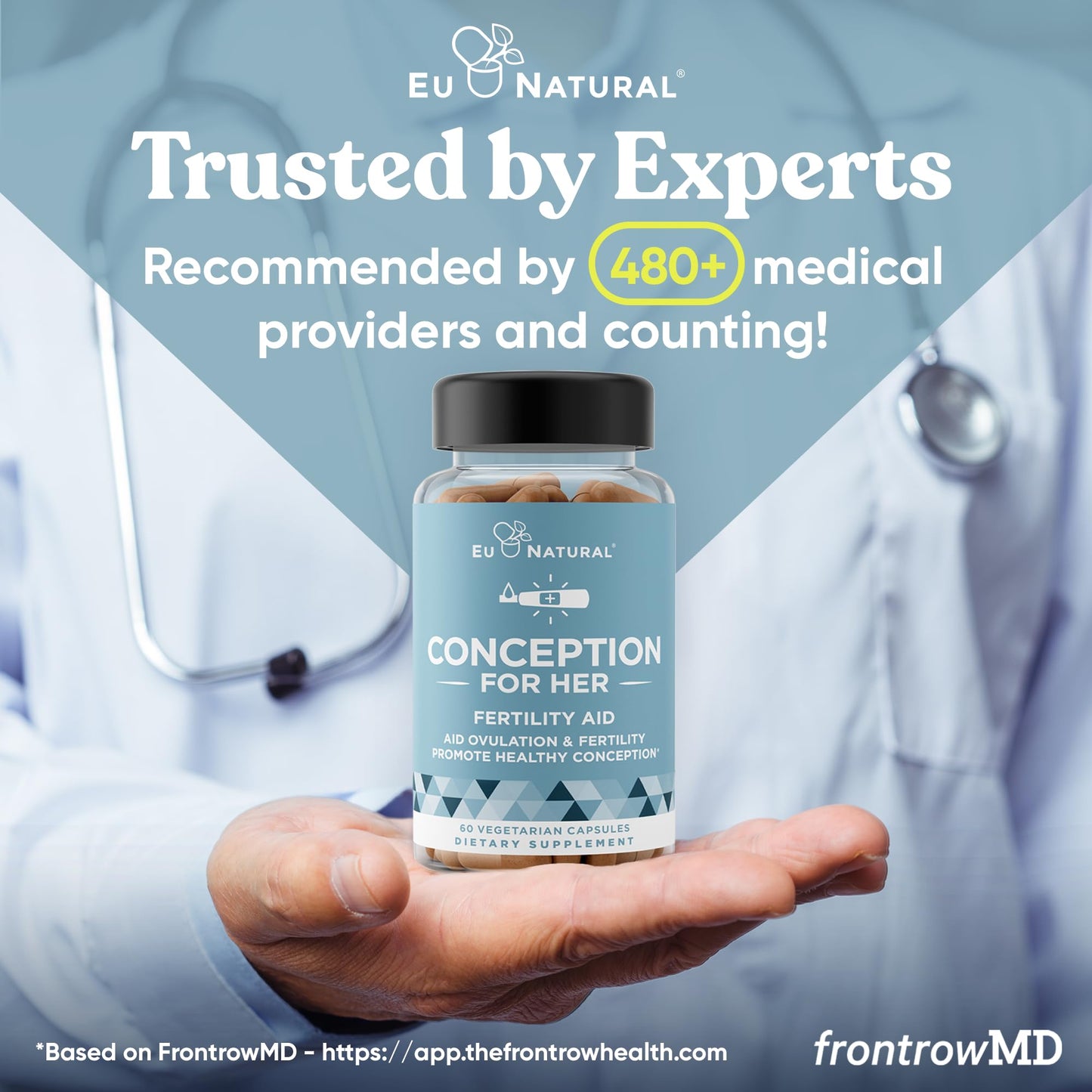 Eu Natural Conception for Her Fertility Supplements for Women - Ovulation, Hormonal Balance & Regular Cycle Support - Myo-Inositol, Folate, Folic Acid & Vitex - 60 Vegetarian Capsules Eu NaturalBuy Supplements Australia