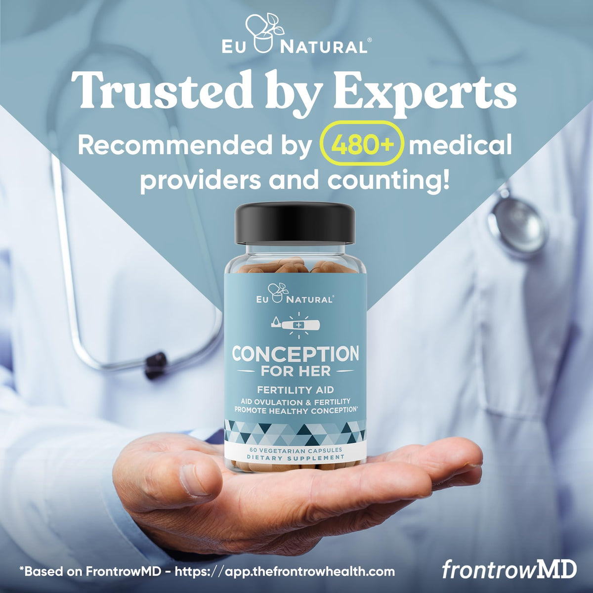 Eu Natural Conception for Her Fertility Supplements for Women - Ovulation, Hormonal Balance & Regular Cycle Support - Myo-Inositol, Folate, Folic Acid & Vitex - 60 Vegetarian Capsules Eu NaturalBuy Supplements Australia