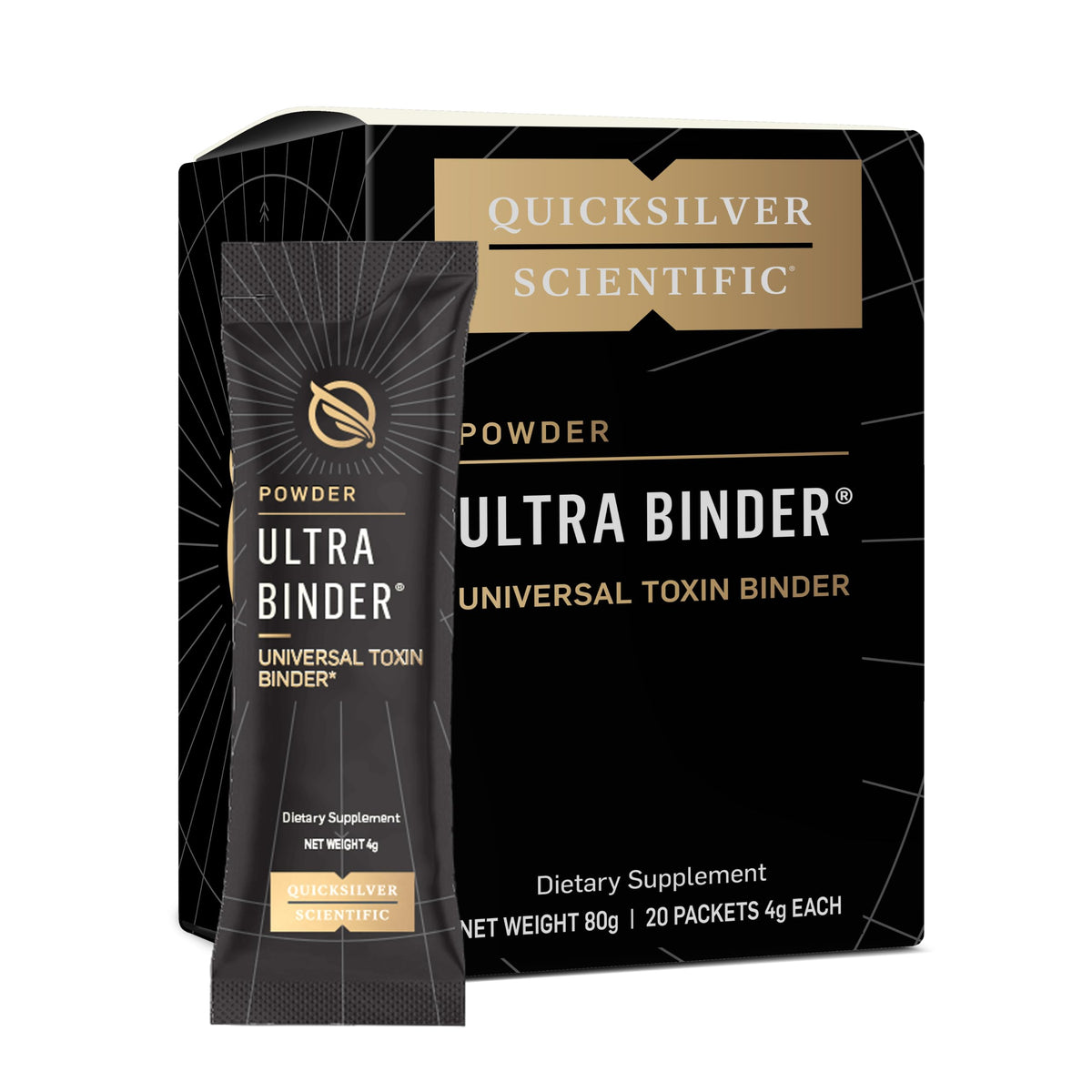 Quicksilver Scientific Ultra Binder Stick Packets - Multi Binder with Bentonite Clay Powder, Zeolite Detox & Charcoal - Supplement for Gut Support & The Body's Toxin Removal Process (20 Sticks) Quicksilver ScientificBuy Supplements Australia