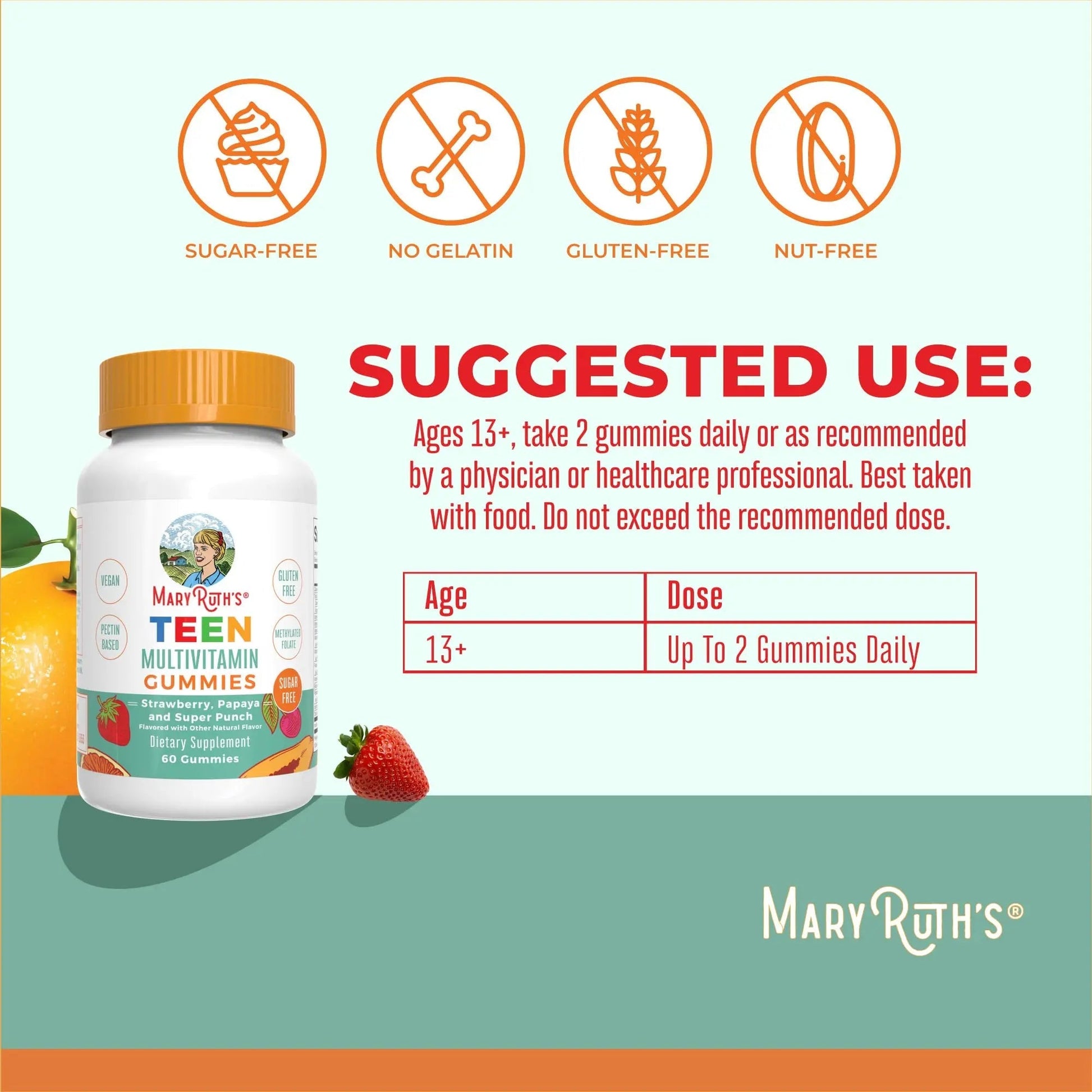 MaryRuth Organics Multivitamin for Teens | Teen Multivitamin Multimineral Gummies with Vitamin B, C, D and E, Biotin, Zinc MaryRuth OrganicsBuy Supplements Australia