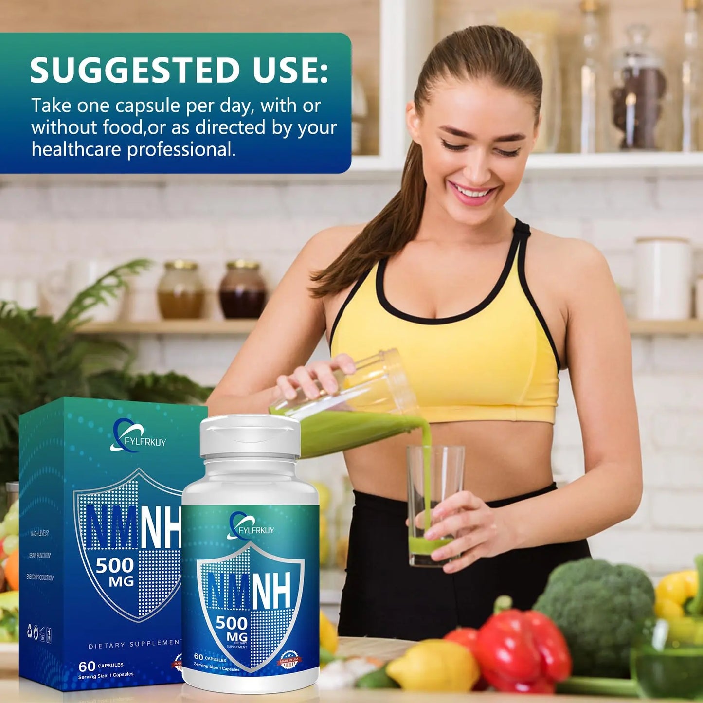 FYLFRKUY New NMNH 500mg Per Serving (Dihydronicotinamide Mononucleotide), NAD 𝐒𝐮𝐩𝐩𝐥𝐞𝐦𝐞𝐧𝐭𝐬 Pure Organic, More Effective Than NMN for Anti-Aging, Energy, Immunity, Focus - 60 Count FYLFRKUYBuy Supplements Australia