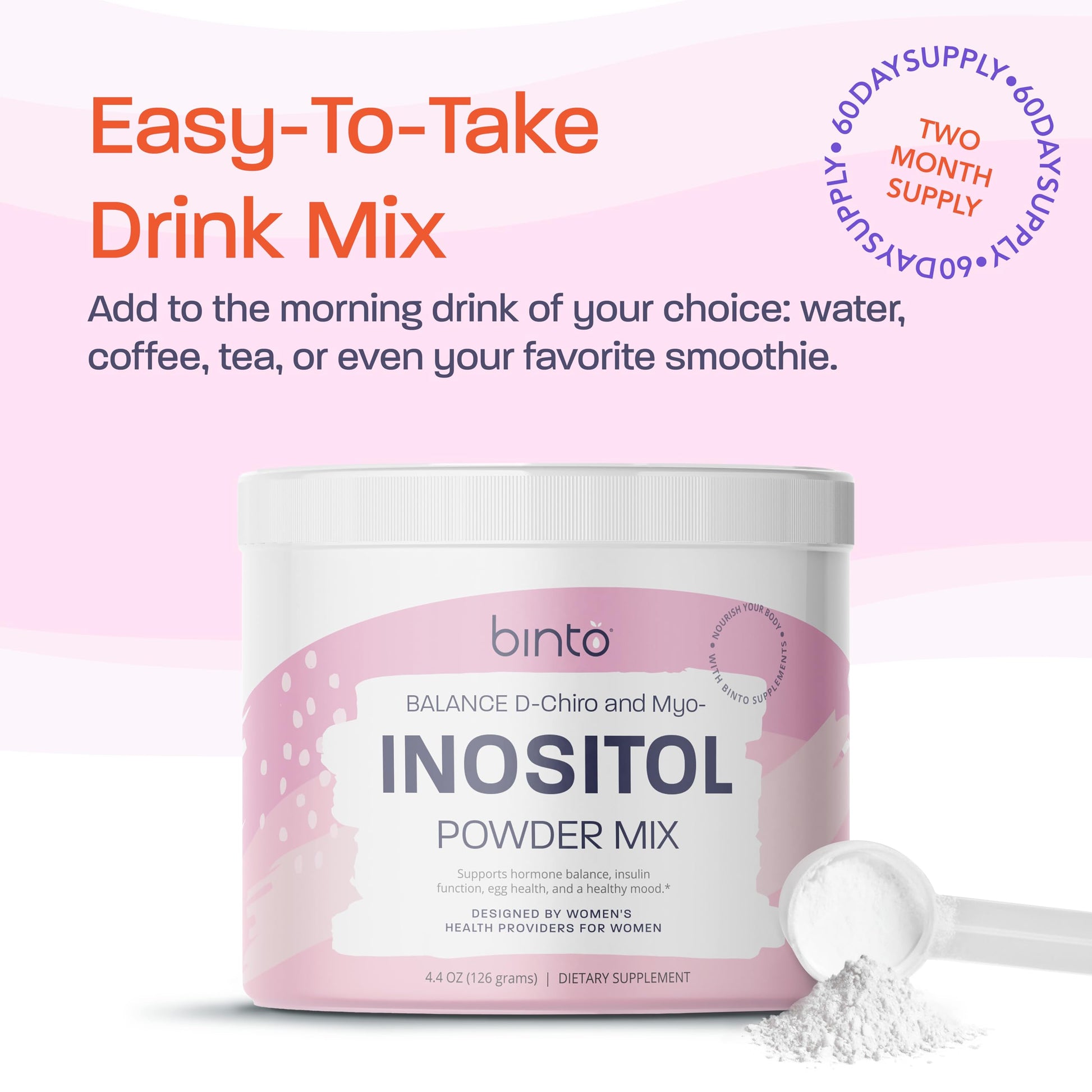 Binto Inositol Powder Mix | 60-Day Supply | 40:1 Ratio of Myo and D-Chiro Inositol BintoBuy Supplements Australia
