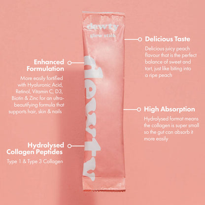 Dewty Collagen Drink - Peach Flavour Daily Collagen Supplements for Women - Individual Collagen Sachets DewtyBuy Supplements Australia