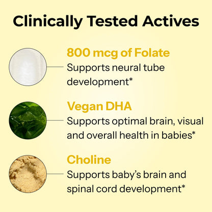 HUM Complete Prenatal Multivitamin for Women with Folate, DHA, and Choline, 23 Nutrients for Daily Support, Gluten Free, Non GMO Supplement for Pre, During, and Post Pregnancy, 30 Vegan Capsules HUMBuy Supplements Australia