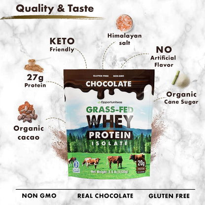Opportuniteas Chocolate & Vanilla Whey Protein Powder Bundle - Grass Fed Whey Isolate OpportuniteasBuy Supplements Australia