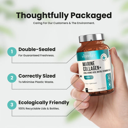 Marine Collagen Capsules 1000mg - 120 Capsules - 9 Powerful Skin Supporting Nutrients VitaBrightBuy Supplements Australia
