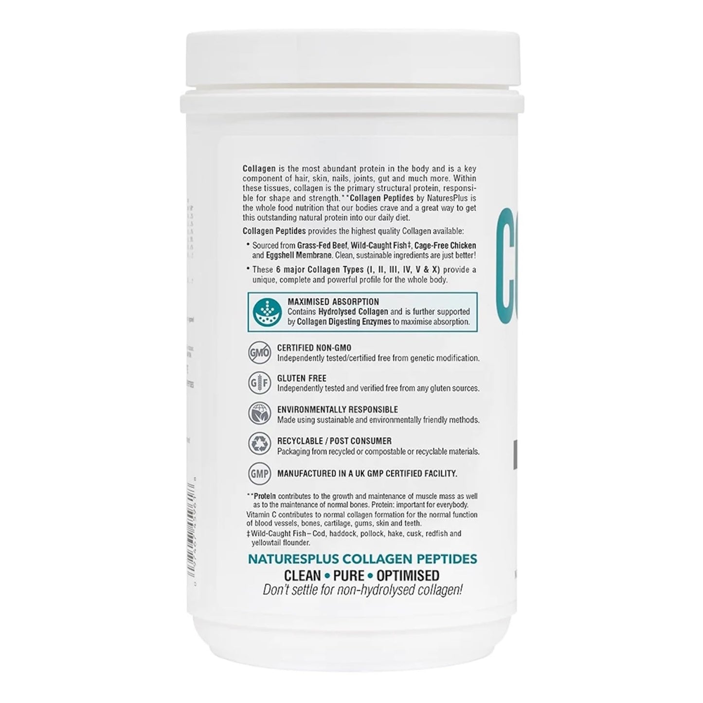 NaturesPlus Collagen Peptides Powder - Premium Hydrolysed Collagen Supplement, 6 Major Types Nature's PlusBuy Supplements Australia