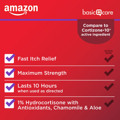 Amazon Basic Care Maximum Strength Anti-Itch Cream, Hydrocortisone 1 Percent Intensive Healing Formula, 1 ounce (Pack of 1) Amazon Basic Care buy supplements Au
