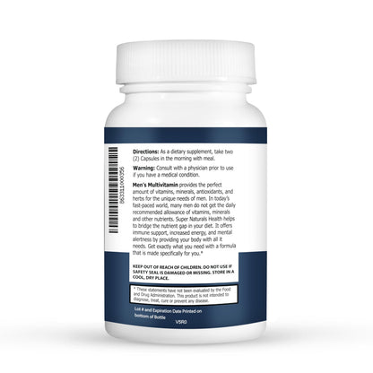 Super Naturals Men's Daily Multivitamin Energy Enhancer and Immune System Support for Men (60 Capsules, 30 Day Supply) JLM NUTRITIONALSBuy Supplements Australia