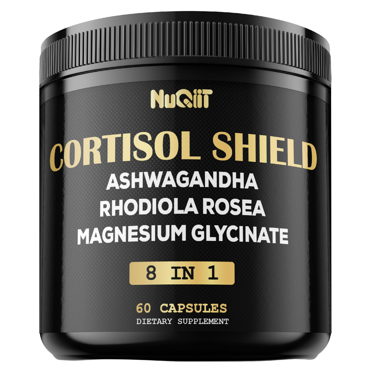 8in1 Cortisol Shield - Ashwagandha and Magnesium, Rhodiola Rosea, Lions Mane, Sea Moss, Turmeric, St Jonh's Wort - Mind& Mood Balance, Rest Well, Support Immume - 60 Capsules NUQIITBuy Supplements Australia