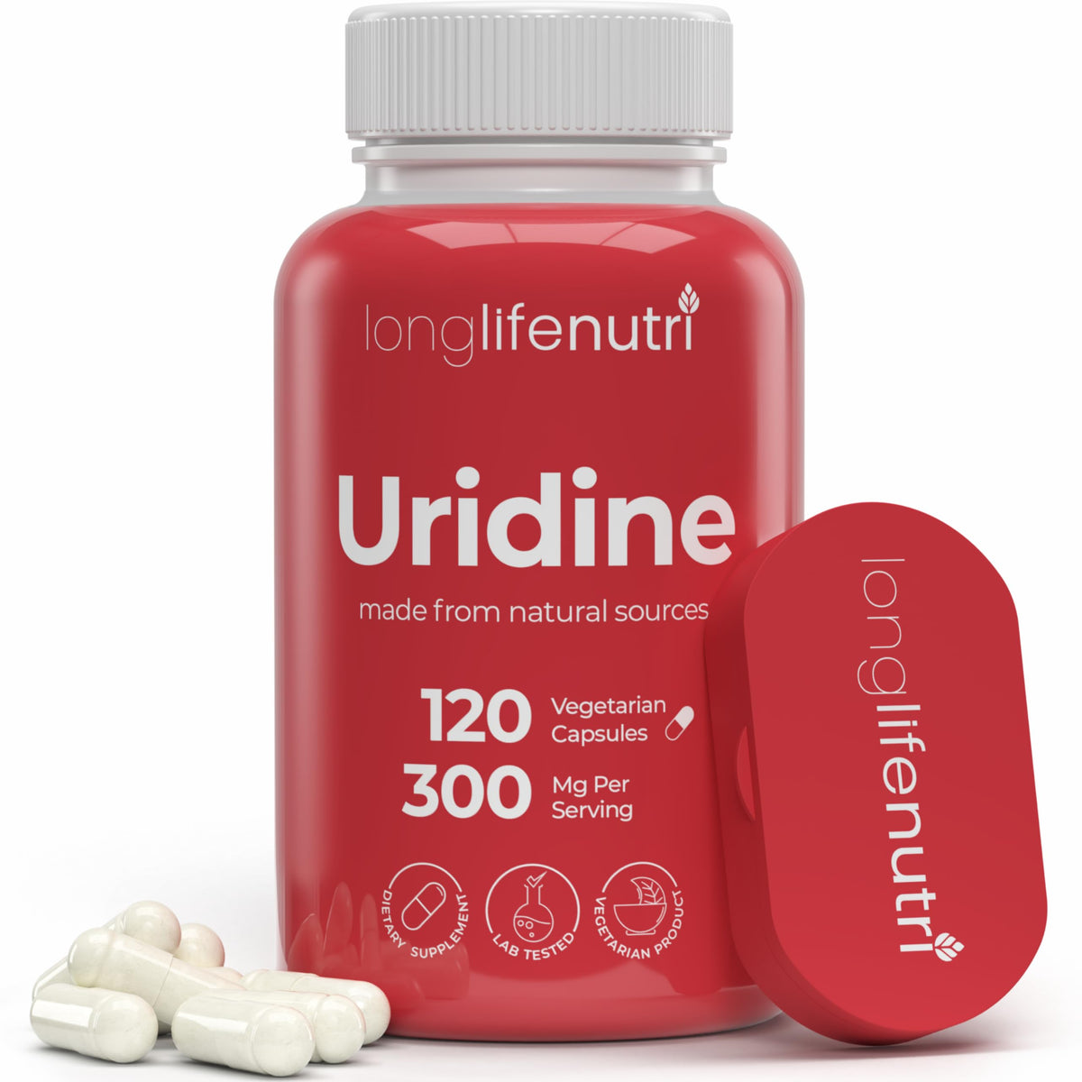 LongLifeNutri Uridine Monophosphate 300mg – Choline Precursor & Synaptic Function, Nootropic for Focus & Mental Performance, 120 Vegetarian Capsules, 4-Month Supply, GMP Certified, Made in USA LongLifeNutriBuy Supplements Australia