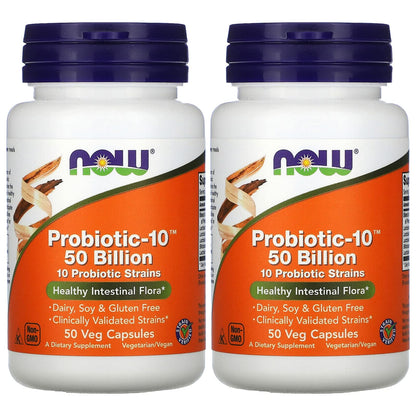 Probiotic10 50 Billion - Now Foods - 50 - VegCap -(Pack of 2) NOW FoodsBuy Supplements Australia