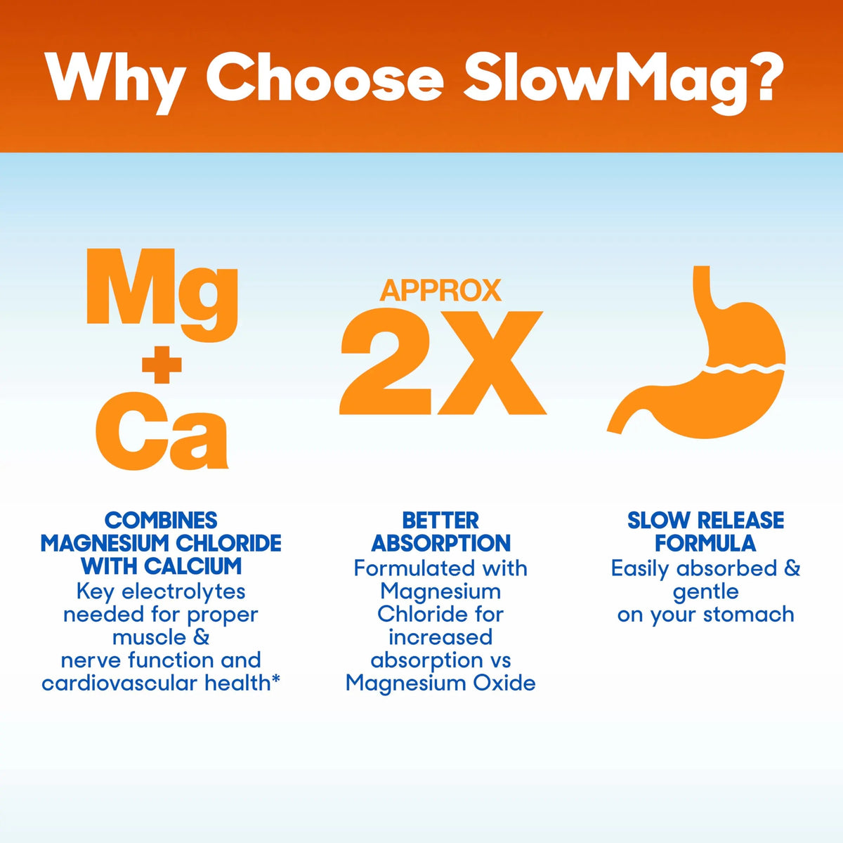SlowMag Muscle & Heart Magnesium Chloride Supplement with Calcium, 120 Count, Supports Muscle Relaxation, Heart, Nerve & Bone Health, High Absorption Slow-MagBuy Supplements Australia