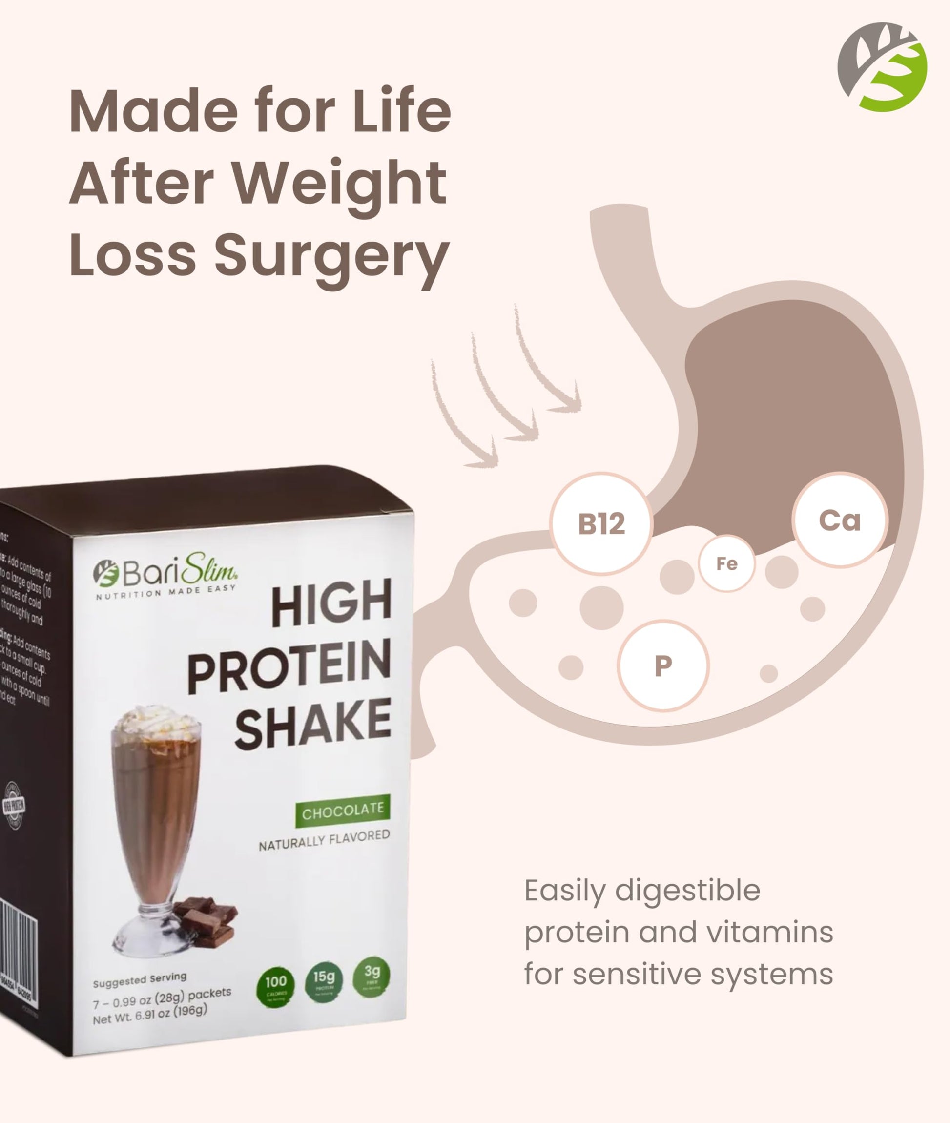 BariSlim High Protein Shake - Delicious & Nutritious Meal Replacement Shake - Low Sugar & Carb - Formulated for Bariatric Patients & Post-Weight Loss Surgery Support | Chocolate Shake (9 oz) BariSlim buy supplements Au