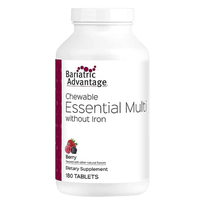 Bariatric Advantage Chewable Essential Multivitamin Without Iron - 200 DV of Key Nutrients - Trace Mineral Support Bariatric Advantage