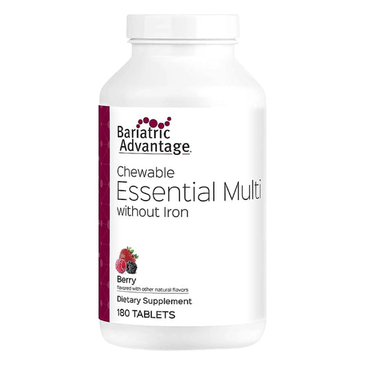 Bariatric Advantage Chewable Essential Multivitamin Without Iron - 200 DV of Key Nutrients - Trace Mineral Support Bariatric Advantage