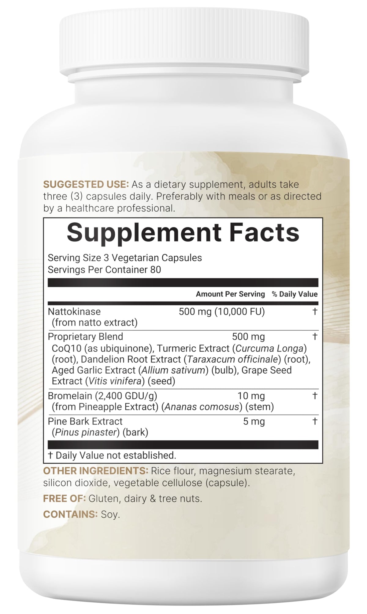 Micro Ingredients Nattokinase 10,000 FU Per Serving (Natural Natto Extract), 240 Vegetarian Capsules | with CoQ10, Turmeric, Aged Garlic & Pine Bark Extract