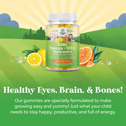 Bundle of Kids DHA Omega 3 Gummies - Fatty Acids Omega 3 6 9 for Brain Immune Strength Vision Focus Support and Liquid Multivitamin for Kids Immunity Support Natures CraftBuy Supplements Australia