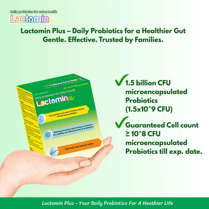 Probiotics - LactominPlus-3 Probiotics Strains - Powder - Sweet Yogurt Flavor - 30 Sticks x 3g (1month), 1.5 Billion CFU, with Prebiotics(FOS), Constipation & Bloating Relief, Microencapsulated LactominBuy Supplements Australia
