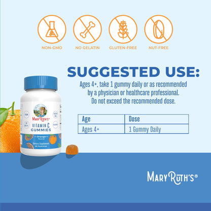 MaryRuth Organics Vegan Vitamin C Gummies | 2 Month Supply | Immune Support Supplement for Adults & Kids | Chewable Vitamin C Gummy Vitamins | Non-GMO | Pectin Based | 60 Count MARYRUTH'SBuy Supplements Australia