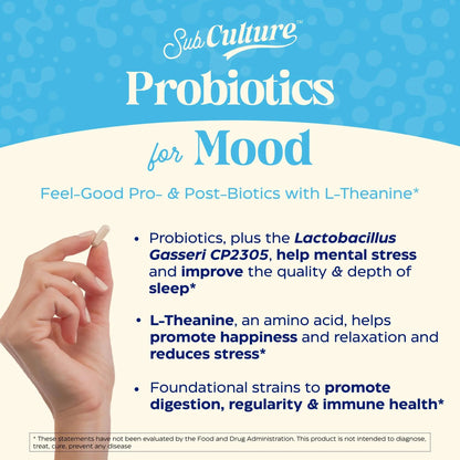 Enzymedica SubCulture Probiotics for Mood, Stress, & Sleep, 50 Billion CFU, Promotes Relaxation, Immune + Digestive Health & Regularity, 30 Count EnzymedicaBuy Supplements Australia