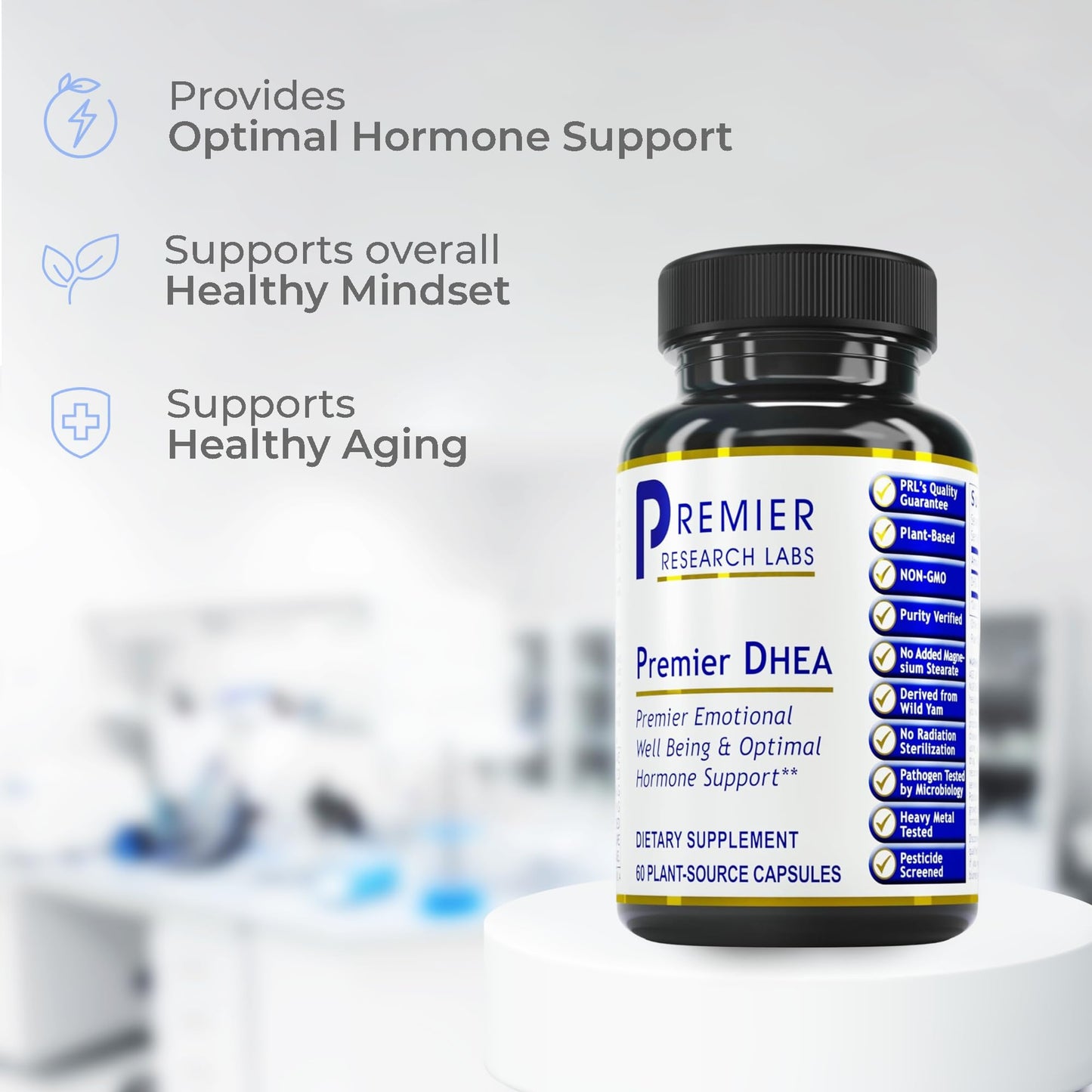 Premier Research Labs Premier DHEA - DHEA Supplement for Women & Men, Pure DHEA 25mg, Hormone Support for Healthy Aging, Wild Yam DHEA, Vegan Friendly - 60 Vegetarian Capsules Premier Research LabsBuy Supplements Australia