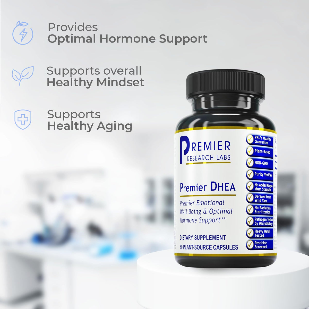 Premier Research Labs Premier DHEA - DHEA Supplement for Women & Men, Pure DHEA 25mg, Hormone Support for Healthy Aging, Wild Yam DHEA, Vegan Friendly - 60 Vegetarian Capsules Premier Research LabsBuy Supplements Australia