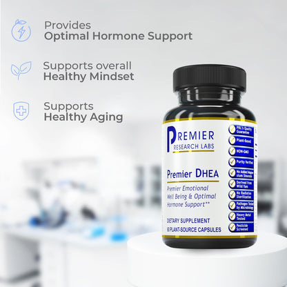 Premier Research Labs Premier DHEA - DHEA Supplement for Women & Men, Pure DHEA 25mg, Hormone Support for Healthy Aging, Wild Yam DHEA, Vegan Friendly - 60 Vegetarian Capsules Premier Research LabsBuy Supplements Australia