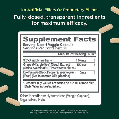 Genius Estrogen Balance, Dim Supplement - Blocker for Men & Women - Hormones, Hormonal Acne & Menopause - Aromatase Inhibitor with Grape Seed Extract & BioPerine - 30 Capsules The Genius BrandBuy Supplements Australia