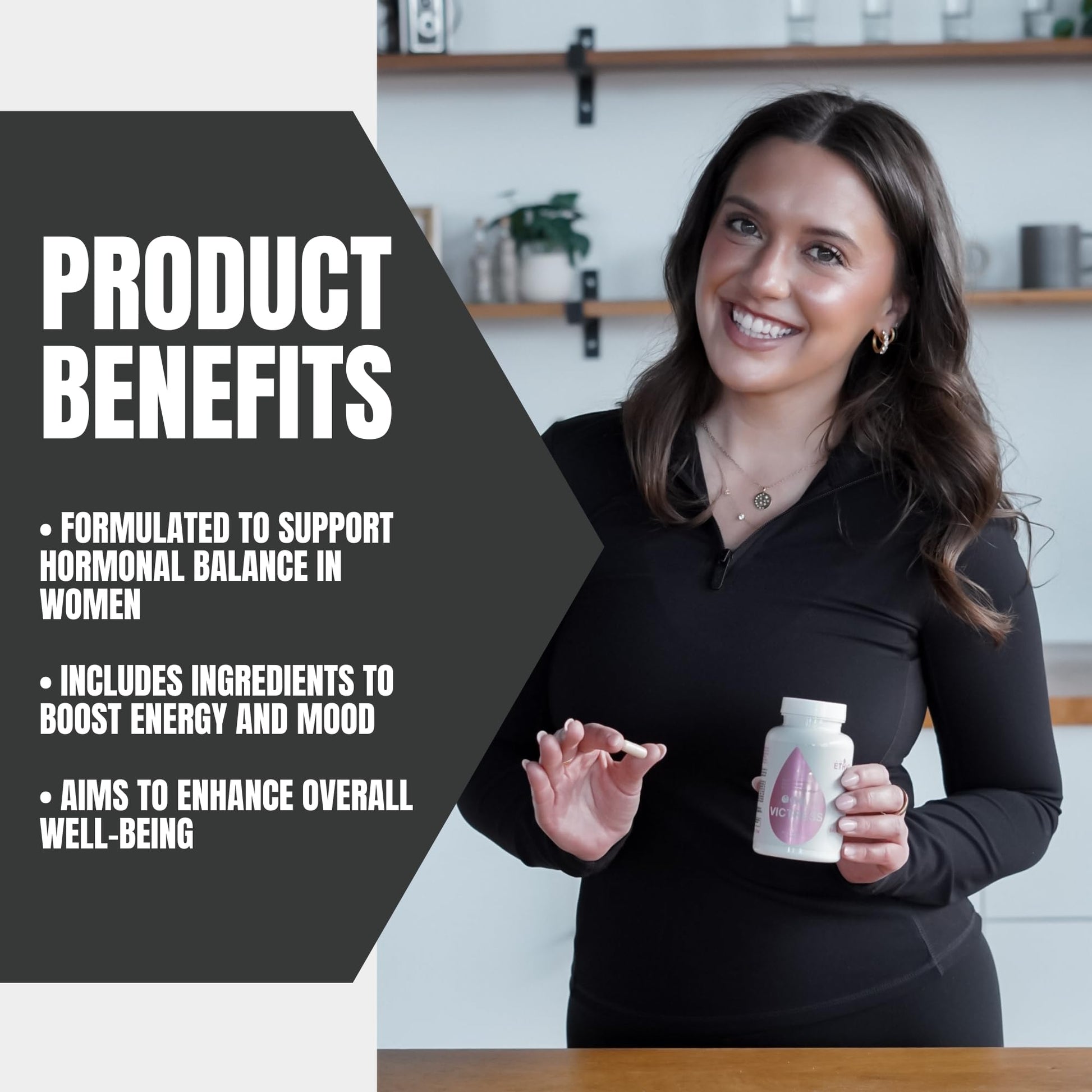 Sweat Ethic Victress, Hormone Balance Support for Women with KSM-66 Ashwagandha, DIM, Biotin, Folic Acid, Dandelion Root, Cayenne Pepper & Vitamin D3, Daily Wellness Formula, 90 Easy to Take Capsules Sweat EthicBuy Supplements Australia