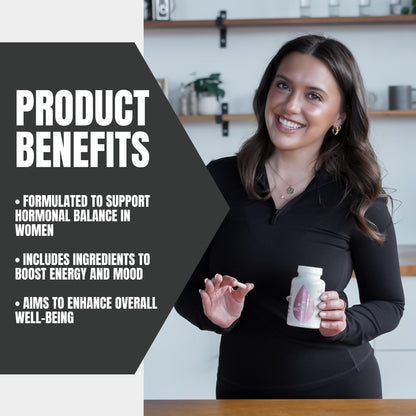 Sweat Ethic Victress, Hormone Balance Support for Women with KSM-66 Ashwagandha, DIM, Biotin, Folic Acid, Dandelion Root, Cayenne Pepper & Vitamin D3, Daily Wellness Formula, 90 Easy to Take Capsules Sweat EthicBuy Supplements Australia