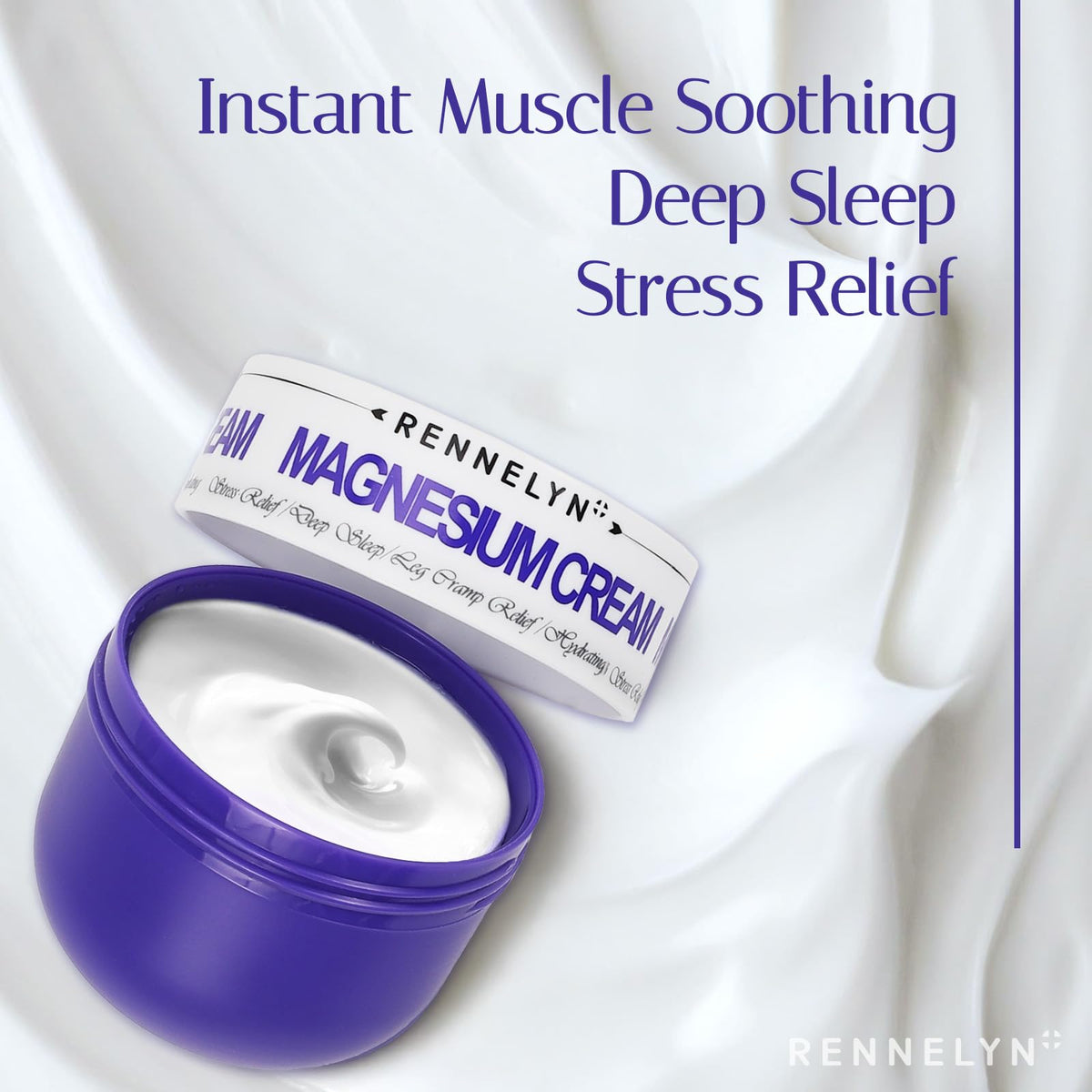 Magnesium Cream Leg Cramps: Soothing Lotion with Magnesium Glycinate, Malate, & Chloride (3 OZ FL, Lavender) RennelynBuy Supplements Australia