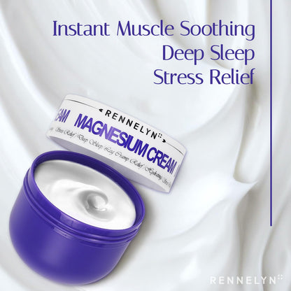Magnesium Cream Leg Cramps: Soothing Lotion with Magnesium Glycinate, Malate, & Chloride (3 OZ FL, Lavender) RennelynBuy Supplements Australia