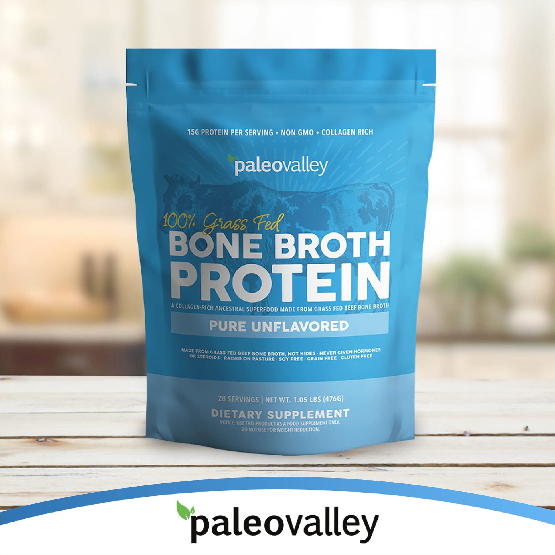 Paleovalley 100% Grass Fed Beef Bone Broth Protein Powder - Rich in Collagen Peptides PaleovalleyBuy Supplements Australia