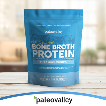 Paleovalley 100% Grass Fed Beef Bone Broth Protein Powder - Rich in Collagen Peptides PaleovalleyBuy Supplements Australia