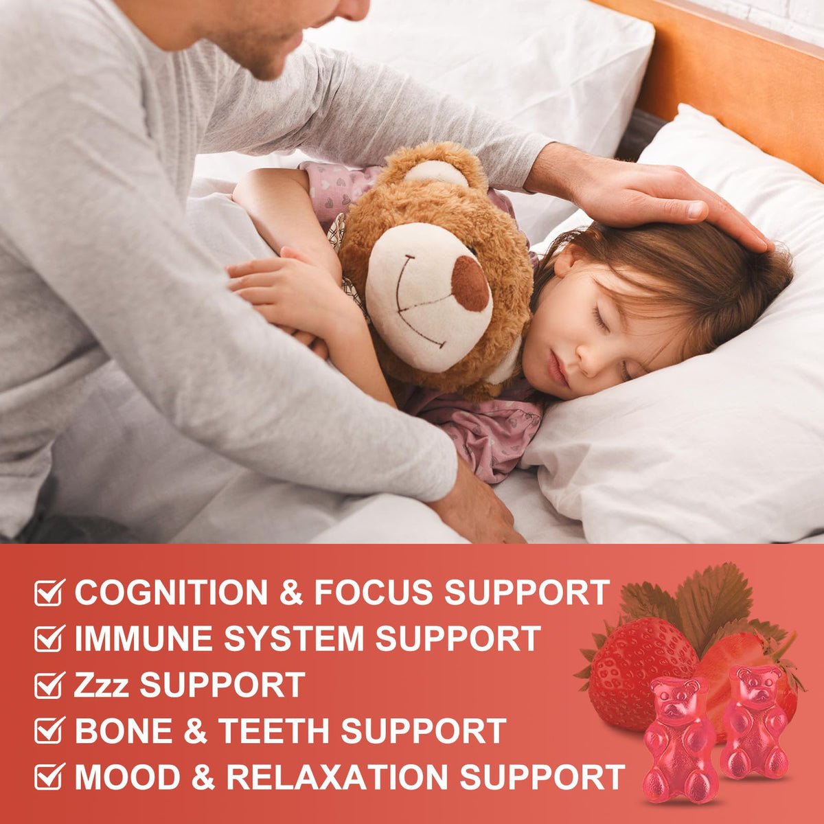 Magnesium Glycinate Gummies for Kids & Adults - Relaxation & Cognition Support - 400/200mg Magnesium Supplement with L-Theanine, Chamomile, B6, D3 & K2