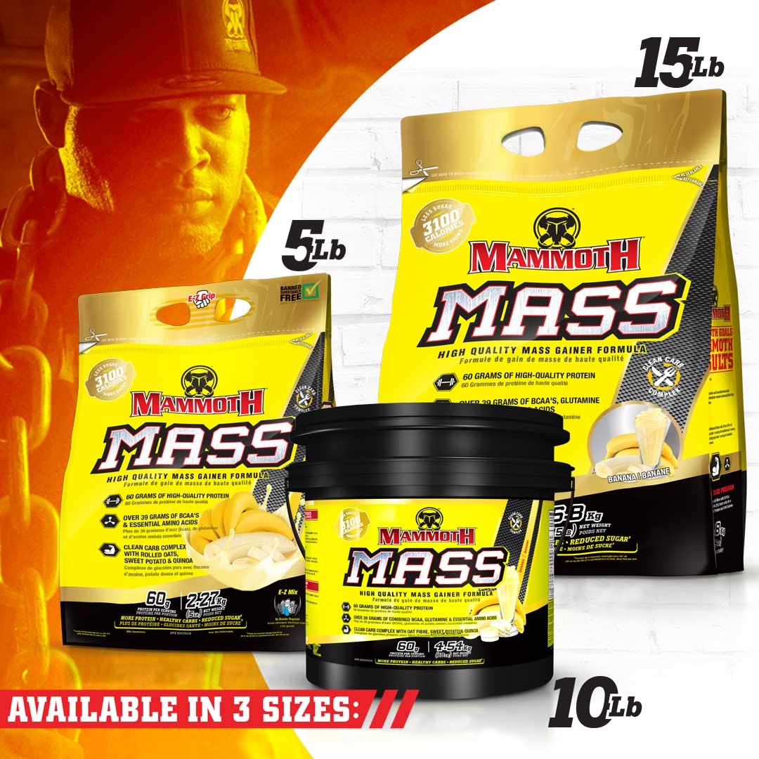 Interactive Nutrition Mammoth Mass Supplement, 5 lbs, Banana, 2.2kg Banana MammothBuy Supplements Australia
